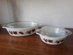 Vintage jaren60 2 schalen Rosehip van JAJ england, Gebruikt, Ophalen of Verzenden, Overige stijlen, Glas