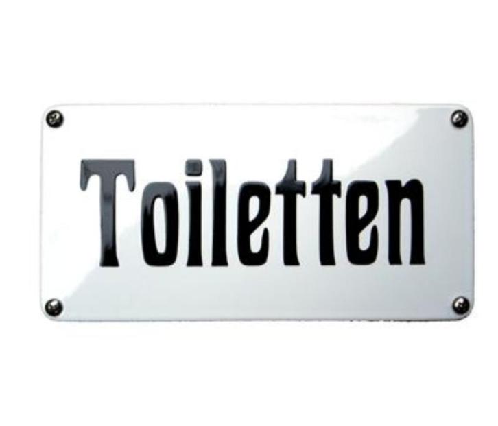 Toiletbord Emaille 20 x 10 cm - emaille toiletten bord, Huis en Inrichting, Woonaccessoires | Tekstborden en Spreuken, Nieuw, Ophalen