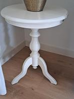 Mooi wijn bistro bijzet tafeltje, Huis en Inrichting, Minder dan 55 cm, Rond, Zo goed als nieuw, Hout