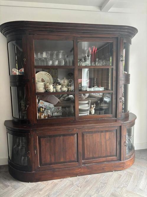 Unieke antieke buffetkast – massief hout – 225 cm breed, Antiek en Kunst, Antiek | Meubels | Kasten, Ophalen