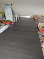 Uitschuifbare zwarte eettafel met panelen, Ophalen of Verzenden, Gebruikt