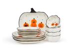 Halloween pompoen servies 4 persoons 12 delig, Ophalen, Zo goed als nieuw, Overige stijlen, Bord(en)