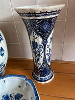 Vintage vaas / trompetvaas Delfts blauw gemerkt Boch Belgium, Antiek en Kunst, Ophalen of Verzenden