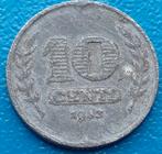 10 cent 1942 Zink - Wilhelmina, Postzegels en Munten, Munten | Nederland, Verzenden, Koningin Wilhelmina, 10 cent, Losse munt