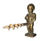 Koperen manneke pis kurkentrekker vintage, Ophalen of Verzenden