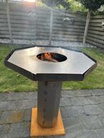 Mooie grote bbq gemaakt van cortenstaal met bakplaat, Ophalen of Verzenden, Nieuw
