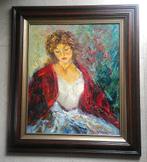 Zittende vrouw geportretteerd - Peter Brouwer 1935-2010, Antiek en Kunst, Kunst | Schilderijen | Klassiek, Ophalen of Verzenden