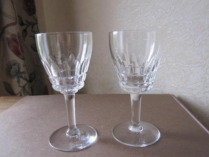 Zeven mooie kristal Val St Lambert portoglazen Mery Esneux, Antiek en Kunst, Antiek | Glas en Kristal, Verzenden