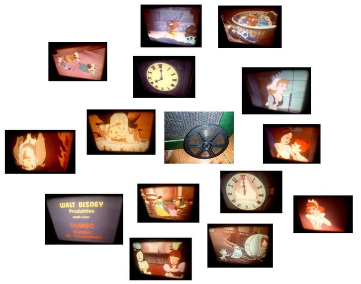 8mm film 3x Walt Disney Dumbo Assepoes - Baljurk Goede Fee, Audio, Tv en Foto, Filmrollen, 16mm film, Verzenden