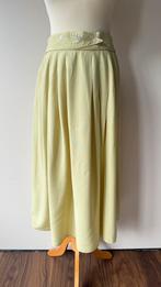 Vintage 80s lange rok licht geel groen 38 40 viscose zomer, Maat 38/40 (M), Geen, Geel, Ophalen of Verzenden