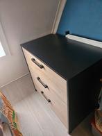 Ledikantje en commode zwart en hout. Incl matras, Ophalen, Gebruikt, Jongetje of Meisje