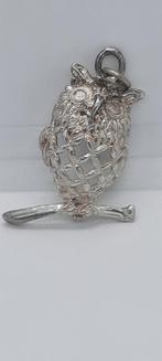 Zilveren Uilen Hanger - Filligrain 4cm, Ophalen of Verzenden, Gebruikt, Zilver