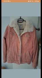 Corduroy rib jas roze met bont 32 xs, Kleding | Dames, Jassen | Winter, Ophalen of Verzenden
