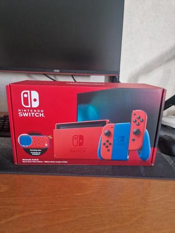 Nintendo Switch limited edition mario red en blue compleet  beschikbaar voor biedingen
