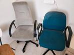 2 bureaustoelen blauw en grijs, Ophalen, Gebruikt, Zwart