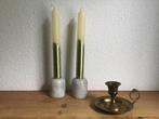 Set van 2 marmeren vintage kandelaars., Ophalen of Verzenden, Zo goed als nieuw, Overige materialen, Minder dan 25 cm