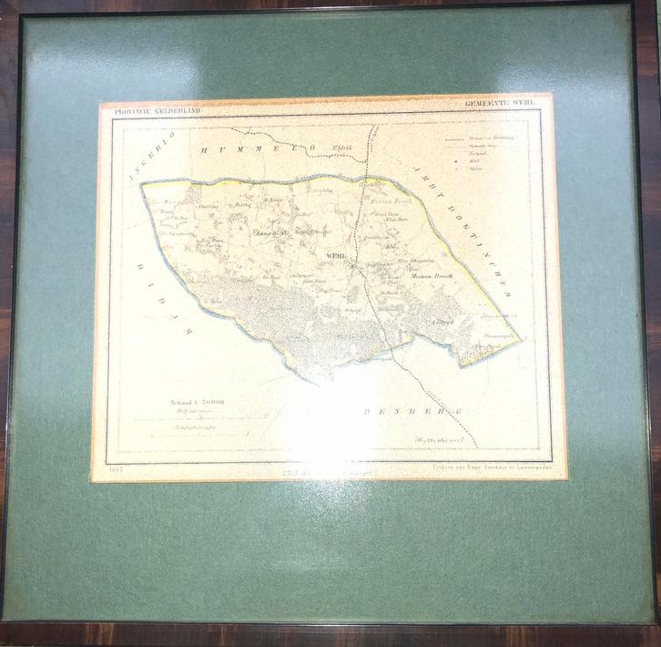 Ingelijste gravure van Wehl Gelderland, Antiek en Kunst, Kunst | Etsen en Gravures, Ophalen of Verzenden
