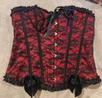 Bloedrode Korset met Zwart Kant - Maat L/XL, Kleding | Dames, Ondergoed en Lingerie, Geen merk, Ophalen of Verzenden, Rood, Body of Korset