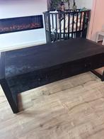 Zwarte mangohout salontafel, Huis en Inrichting, Ophalen, 100 tot 150 cm, 50 tot 100 cm, Zo goed als nieuw