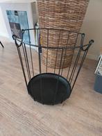 Zwarte Metalen Opbergmand - Decoratief!, Ophalen, Overige materialen, Mand, Rond