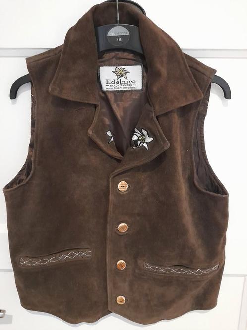 Suede vest, bodywarmer Edelnice Trachtenmode maat M Nieuw, Kleding | Heren, Carnavalskleding en Feestkleding, Nieuw, Kleding, Overige thema's