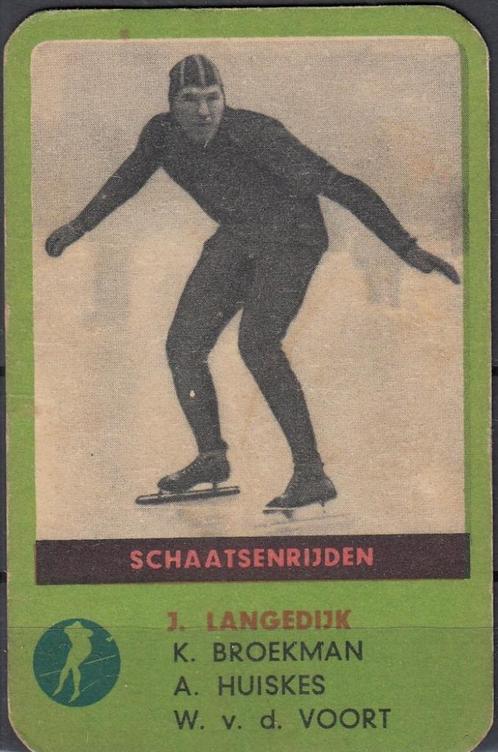 Nederland- Kwartet- 1948- Epox Margarine- Sport- Schaatsen, Verzamelen, Speelkaarten, Jokers en Kwartetten, Gebruikt, Kwartet(ten)