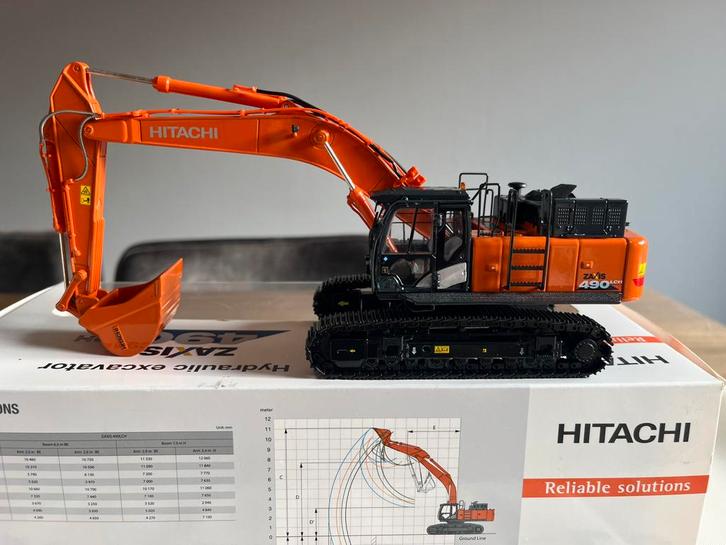 Hitachi ZX 490LCH-6 rupsgraafmachine TMC nieuw in doos, Hobby en Vrije tijd, Modelauto's | 1:50, Nieuw, Hijskraan, Tractor of Landbouw