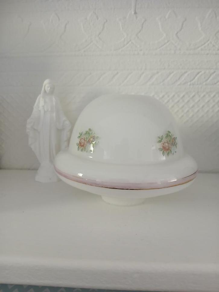 brocante lampenkapje glas, Antiek en Kunst, Antiek | Lampen, Ophalen of Verzenden