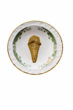 Gouden Ijshoorn Decoratie op Wandbordje, Ophalen of Verzenden