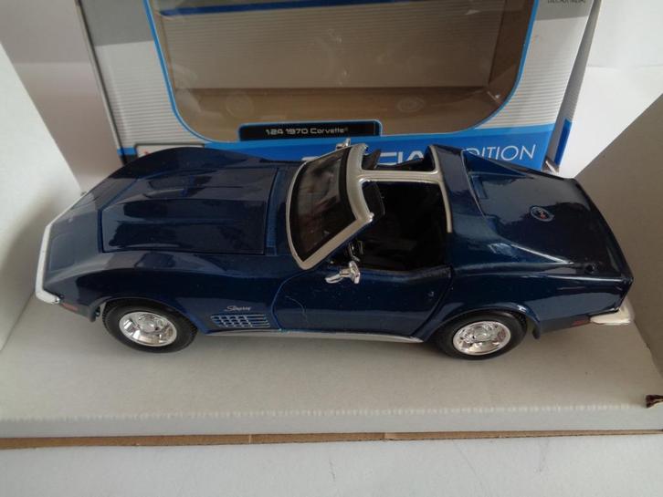 Maisto 1970 Chevrolet Corvette met doos, 1/24, uit 2021, Hobby en Vrije tijd, Modelauto's | 1:24, Zo goed als nieuw, Auto, Maisto