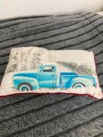 Kerst Kussen met Blauwe Truck, Ophalen of Verzenden, Zo goed als nieuw, Blauw, Rechthoekig