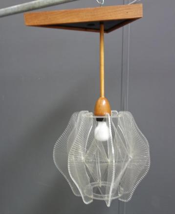 60 jaren Paul Secon hang lamp plexiglas verweven nylon draad beschikbaar voor biedingen