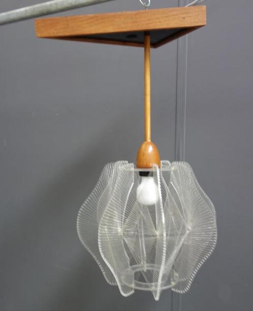60 jaren Paul Secon hang lamp plexiglas verweven nylon draad, Huis en Inrichting, Lampen | Hanglampen, Gebruikt, 50 tot 75 cm