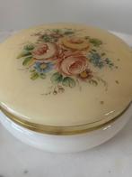 Vintage polyester sieradendoos met bloemenmotief, Ophalen of Verzenden, Zo goed als nieuw, Overige kleuren, Hardcase