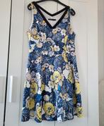 Karen Millen zomerjurk 44 mouwloze blauw geel bloemen floral, Karen Millen, Blauw, Maat 42/44 (L), Ophalen of Verzenden