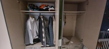 Klerenkast met roede, 8 lades & spiegel  - 180Bx200Hx55D cm - afbeelding 8