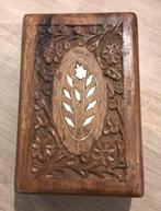 Vintage dekseldoosje handgesneden witte schelp, Antiek en Kunst, Curiosa en Brocante, Ophalen of Verzenden