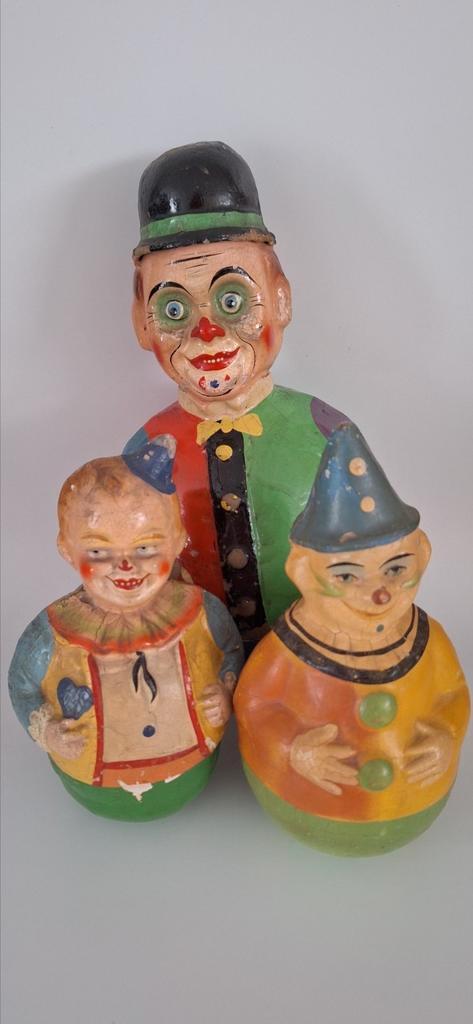 Unieke collectie Roly Poly schoenhut clowntjes papier maché, Antiek en Kunst, Antiek | Speelgoed, Ophalen of Verzenden