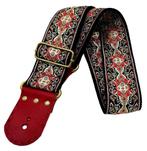 GBStof009 Gitaarband zwart rood beige barok bohemian 147cm, Verzenden, Nieuw, Elektrische gitaar