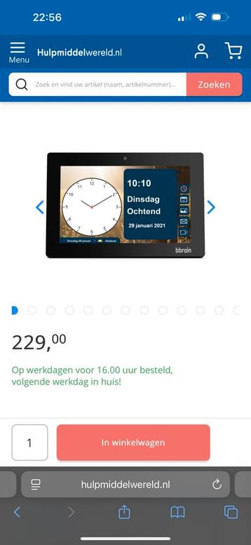 Dementie tablet klok met app beschikbaar voor biedingen