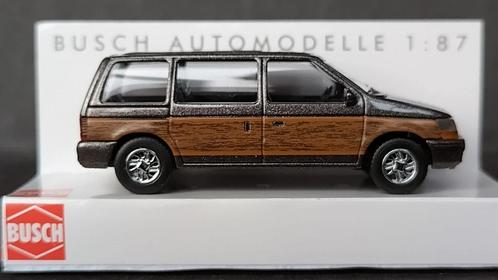 Plymouth Voyager Woody brown 1;87 H0 Busch Pol, Hobby en Vrije tijd, Modelauto's | 1:87, Nieuw, Auto, Overige merken, Ophalen of Verzenden