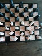 Marmeren schaakspel en damstenen, Hobby en Vrije tijd, Gezelschapsspellen | Bordspellen, Ophalen of Verzenden