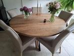6 leuke neplederen eetkamerstoelen, Huis en Inrichting, Stoelen, Ophalen, Zo goed als nieuw, Overige kleuren