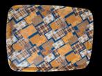 2283 Retro Dienblad met Patroon 36x46x2,5, Huis en Inrichting, Woonaccessoires | Dienbladen, Ophalen of Verzenden, Gebruikt, Vierkant