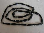 Vintage ketting zwarte glaskralen, Ophalen of Verzenden, Nieuw, Zwart, Overige materialen