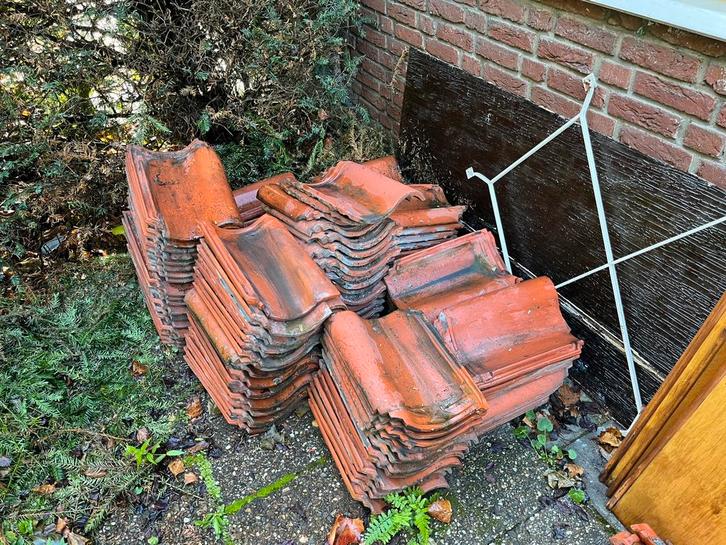 OVH klassieke hollandse dakpannen, keramisch, rood, 120st., Doe-het-zelf en Verbouw, Dakpannen en Dakbedekking, Gebruikt, Dakpannen