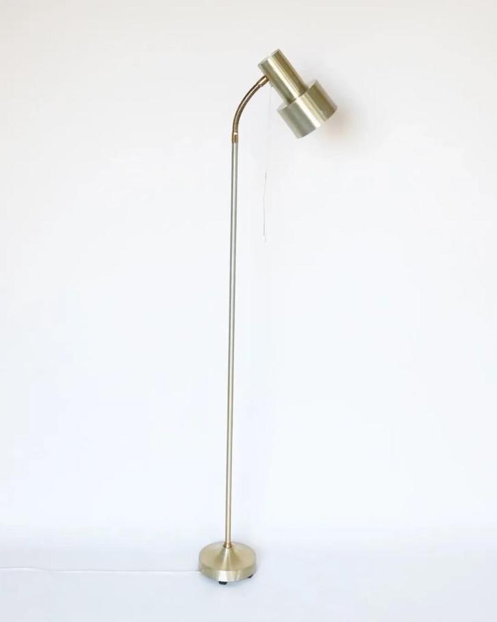 Vintage Zweedse messing staande lamp retro, Huis en Inrichting, Lampen | Vloerlampen, Gebruikt, 150 tot 200 cm, Metaal, Ophalen
