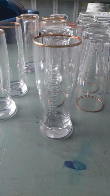 Hertog Jan Bierglazen - 16 stuks met gouden rand beschikbaar voor biedingen