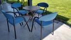 4 korenbloemblauwe stoelen, Blauw, Vier, Gebruikt, Metaal