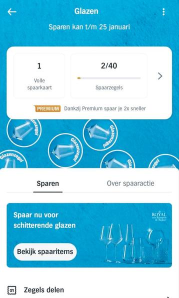 Albert Heijn spaaractie glazen  beschikbaar voor biedingen